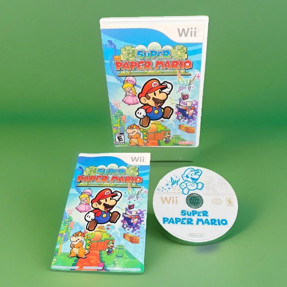 Super Paper Mario (Nintendo Wii) Clean Tested Complete W/ Manual CIB Video Game